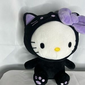 Hello Kitty Plush in Cat Costume, Black and Purple